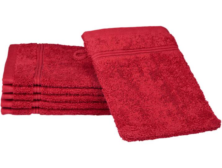 Waschhandschuh ROSS Rubin , rot (vino), B:16cm L:22cm, Baumwolle, Waschlappen, Waschhandschuh, 100% Baumwolle