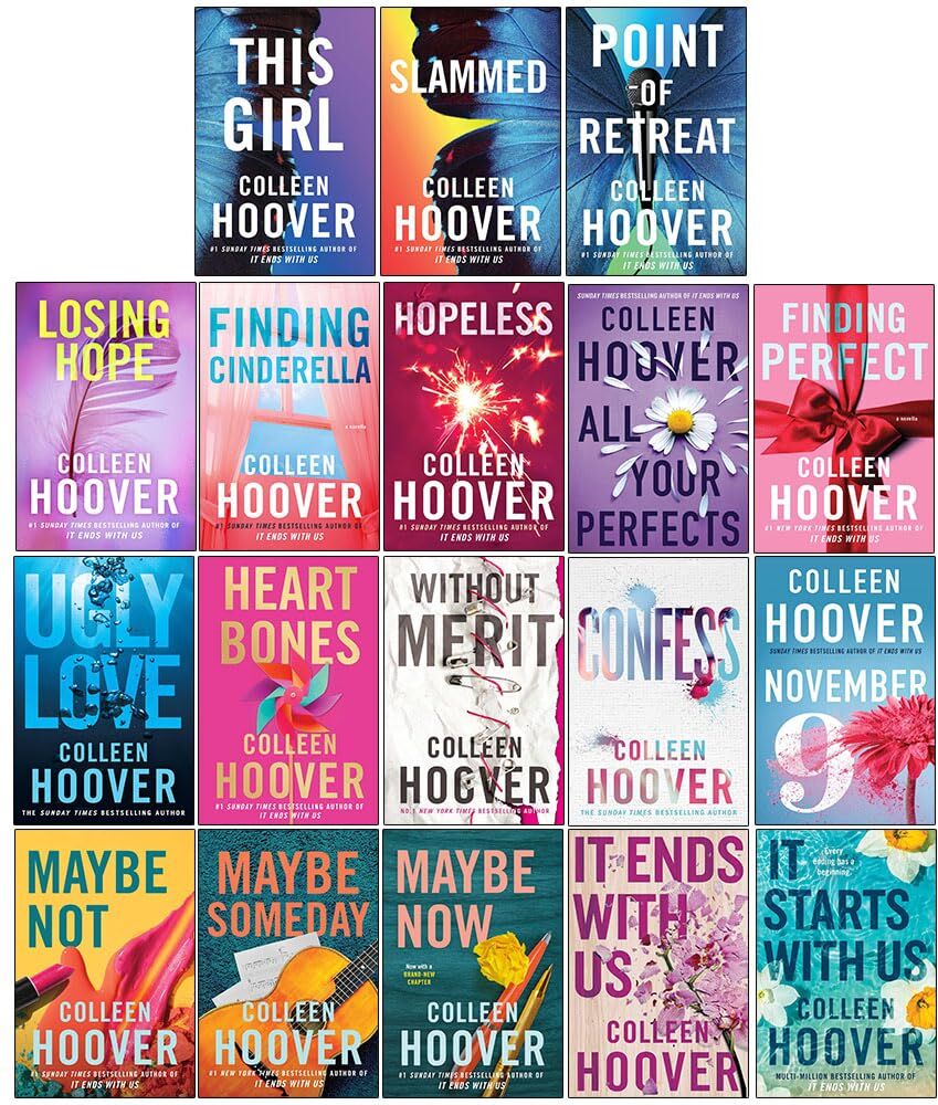 Simon & Schuster Colleen Hoover Collection 18 Books Set - Ugly Love, November 9, It Ends with Us & More - Romance Paperback Fiction -