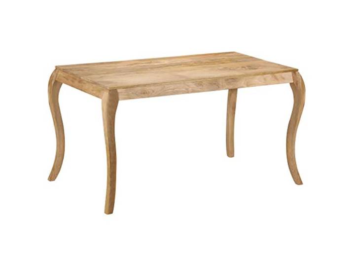 YUOGHRTFE Esstisch 135x75x76 cm Massivholz Mango Vintage Design, Handgefertigt, Einfacher Aufbau, Einzigartige Holzmaserung