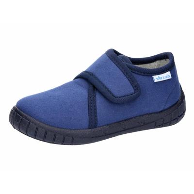 Hausschuh LICO "Hausschuh Cookie Boy", Mädchen, Gr. 33, blau, Synthetik, Schuhe Hausschuh