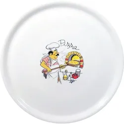 Saturnia Porzellan Pizzateller 33cm mit Verzierung (6 Stück)