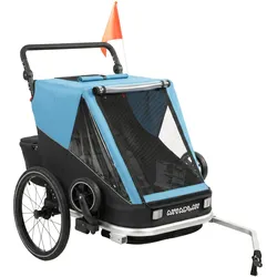 KINDERFAHRRADANHÄNGER Stahl Oxford Gewebe Blau