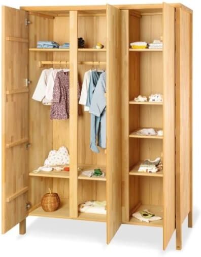 Pinolino Grande armoire Enno 3 portes Beige 140x194x52cm