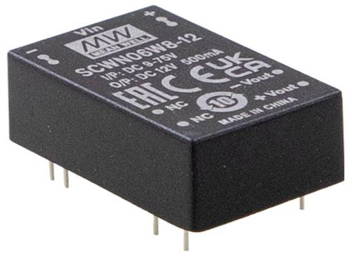 MEAN WELL SCWN06W8-12 DC/DC-Wandler 24V 12V 0.500A 6W Inhalt 1St.