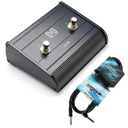 Hosa FSC-385 Dual Latching Footswitch mit Kabel, Audio Adapter, Schwarz
