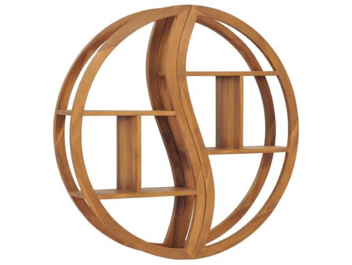 Tmriohed Wandregal Yin und Yang 100x20x100cm Teak Massivholz Flexibles Wandboard aus Teakholz für Wohnzimmer und Flur. Das Yin-Yang Design schafft einen eleganten Blickfang.