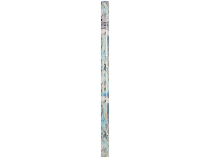 Geschenkpapier 70 cm x 3 m, blau gemustert