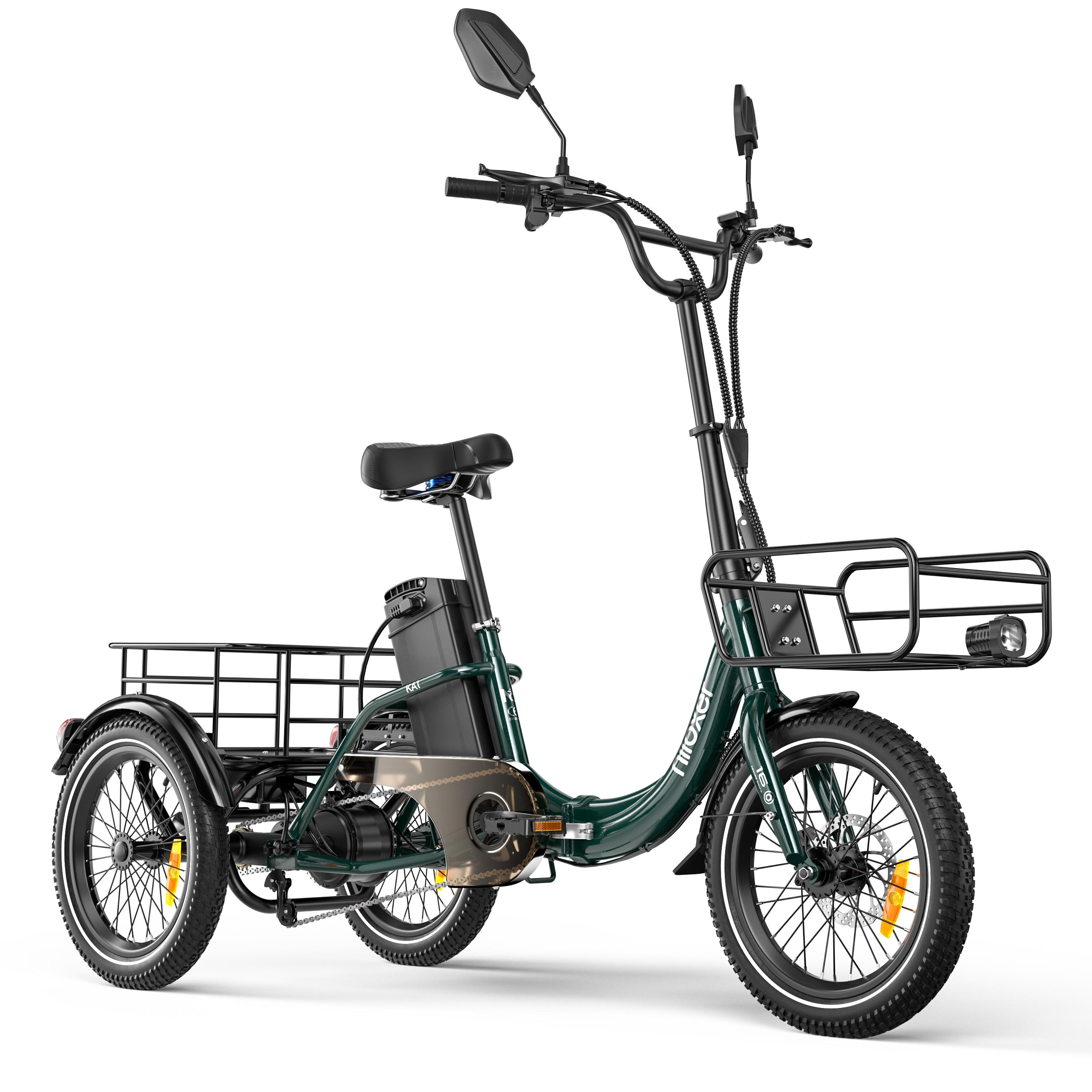 KAI Cargo E-Dreirad, 48V, 500W, 25 km/h, All-Terrain-Reifen, IP65, grün