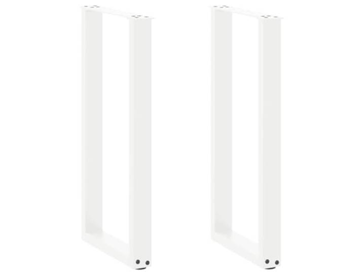 HGDFWRQW Konsolentischbeine U-Form Weiß 38x73 cm Stahl 2er Set Stabile Möbelbeine für Flur und Wohnzimmer mit verstellbaren Bodenschonern für sicheren Stand ohne Wackeln.