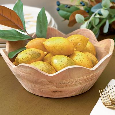 Carved Wooden Lemon, Set Of Twelve - Grandin Road