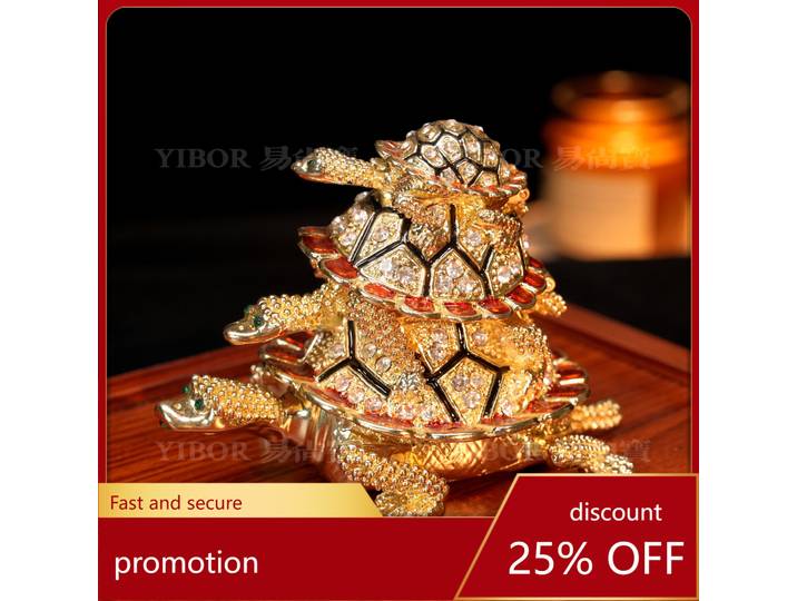 ZML Ornement porte-bonheur, Boîte à bijoux tortue de longévité, Artisanat culturel et créatif, Décoration d'intérieur, Cadeau