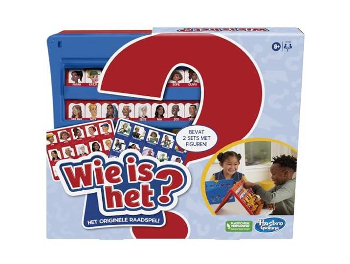 Hasbro Gaming Wie is het? Origineel raadspel, bordspel voor kinderen vanaf 6 jaar, voor 2 spelers (Nederlandse versie)