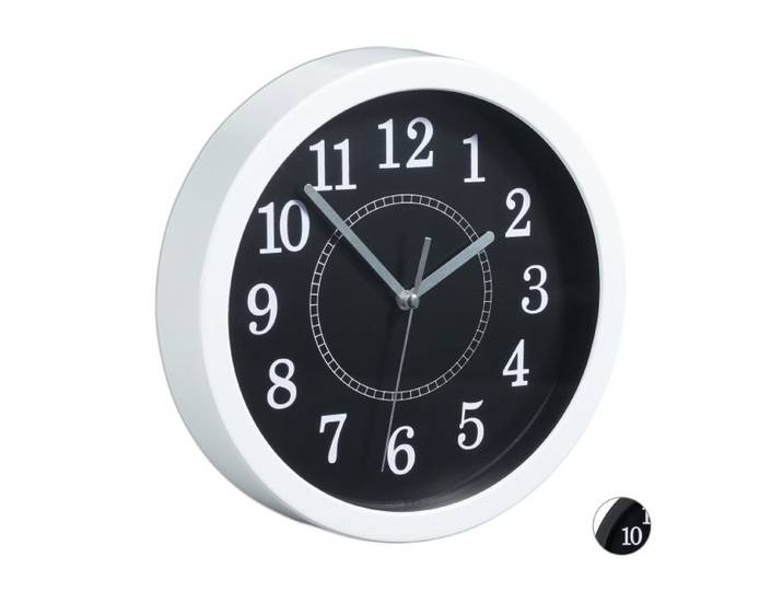 Relaxdays 10 x Wanduhr rund 20cm weiß