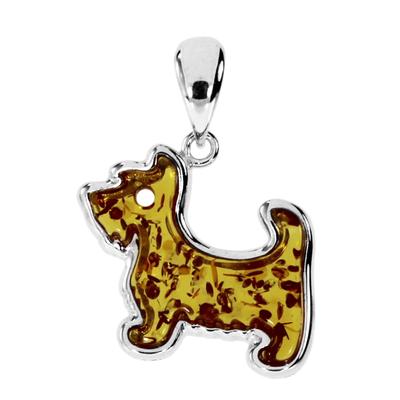 Kettenanhänger OSTSEE-SCHMUCK "Ostsee-Schmuck Anhänger Hund Anhänger Hund", weiß, Schmuckanhänger, Damen, 25 x 20mm, Silber 925 (Sterlingsilber), 2,6 g, Kettenanhänger