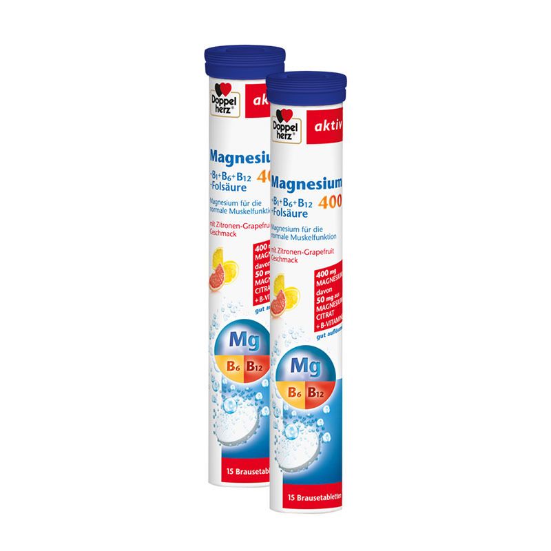 Doppelherz Magnesium 400 + B-Komplex 2x15 St Brausetabletten