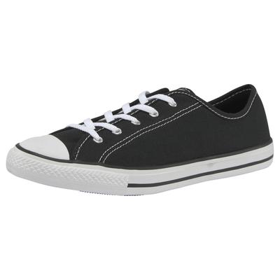 Sneaker CONVERSE "Chuck Taylor All Star Dainty GS Basic Canvas Ox", Damen, Gr. 37, schwarz-weiß (schwarz, weiß, schwarz), Textil, kontrastfarbene Details, Schuhe Sneaker