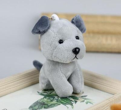 The Handy Homestead Cute Wolf Plush Keychain Soft Dog Pendant For Backpack & Gifts gray