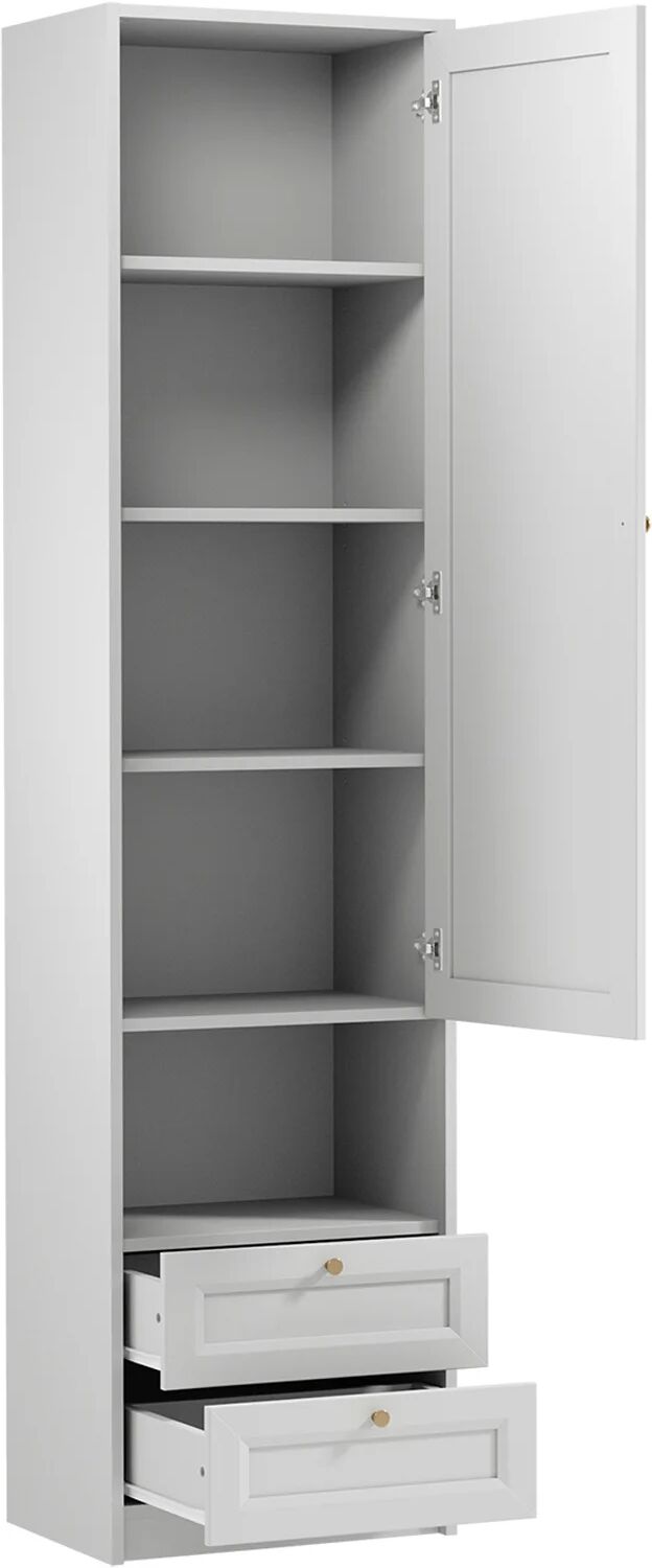 garneroarredamenti Armadio shabby 54x220h cm con vano comodino bianco Shubo