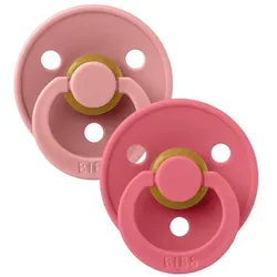 Bibs, Nuggi, Colour Schnuller (rund), Dusty Pink & Coral (2x, 0 - 6 Monate)