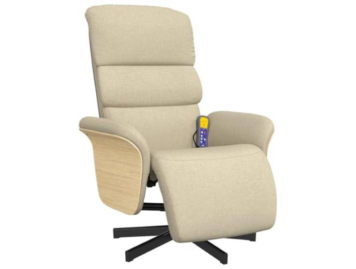 vidaXL Massagesessel mit Fußteil Creme Stoff