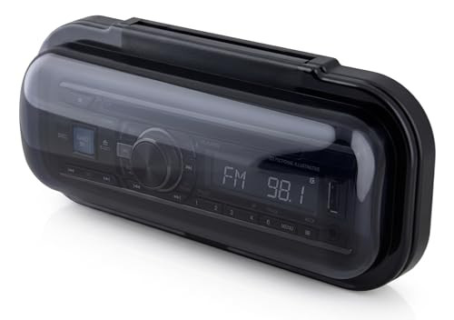 Pyle Marine Radio Beschermbehuizing - Waterdichte 1-DIN afdekking voor autoradio's en marine-radio's, zwart