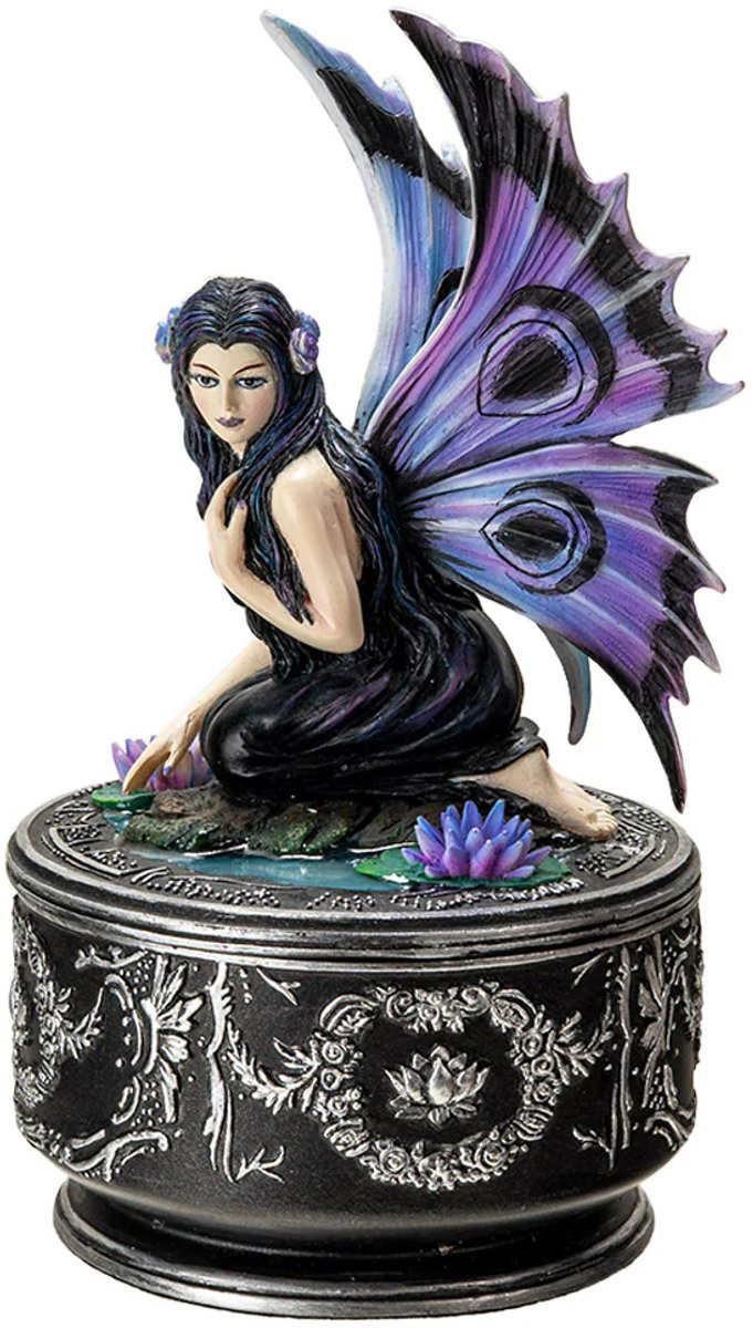 Anne Stokes Naiad Trinket Box Beeld voor op tafel, 19 cm