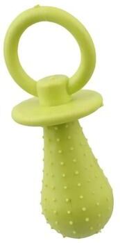Uplift Picks Rubber Dog Chew Toy Pacifier Teeth Cleaning Interactive Pet Toy green