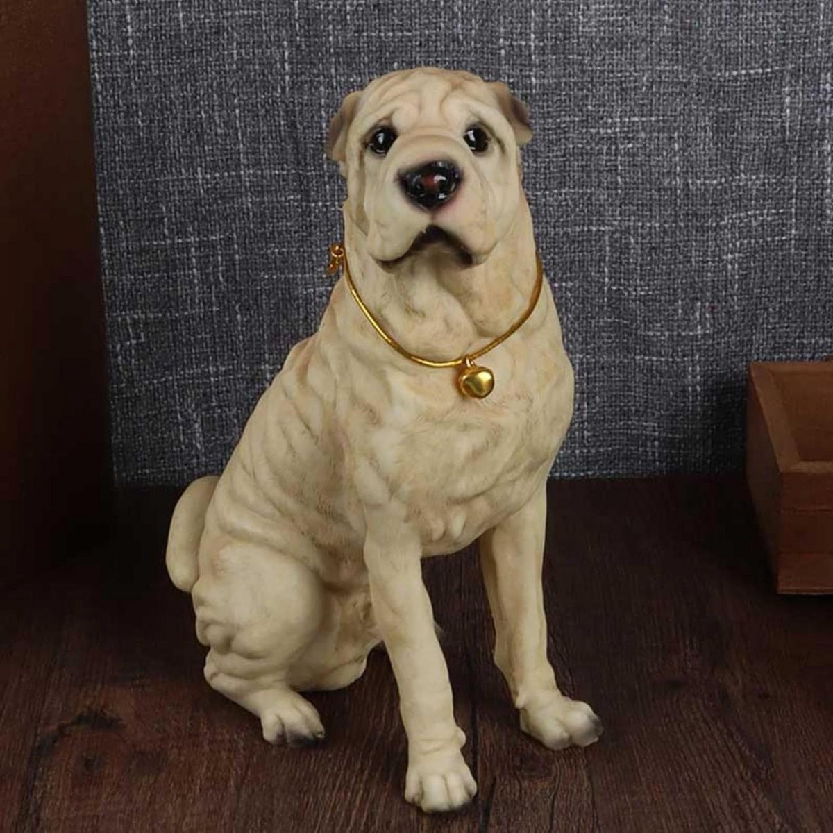 Waterdicht Shar Pei Hondenbeeld voor Huisdecoratie, Hoogte: 19.5 cm