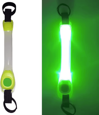 Inspire Picks LED Glow Dog Collar & Harness Waterproof Reflective Night Safety Gear green