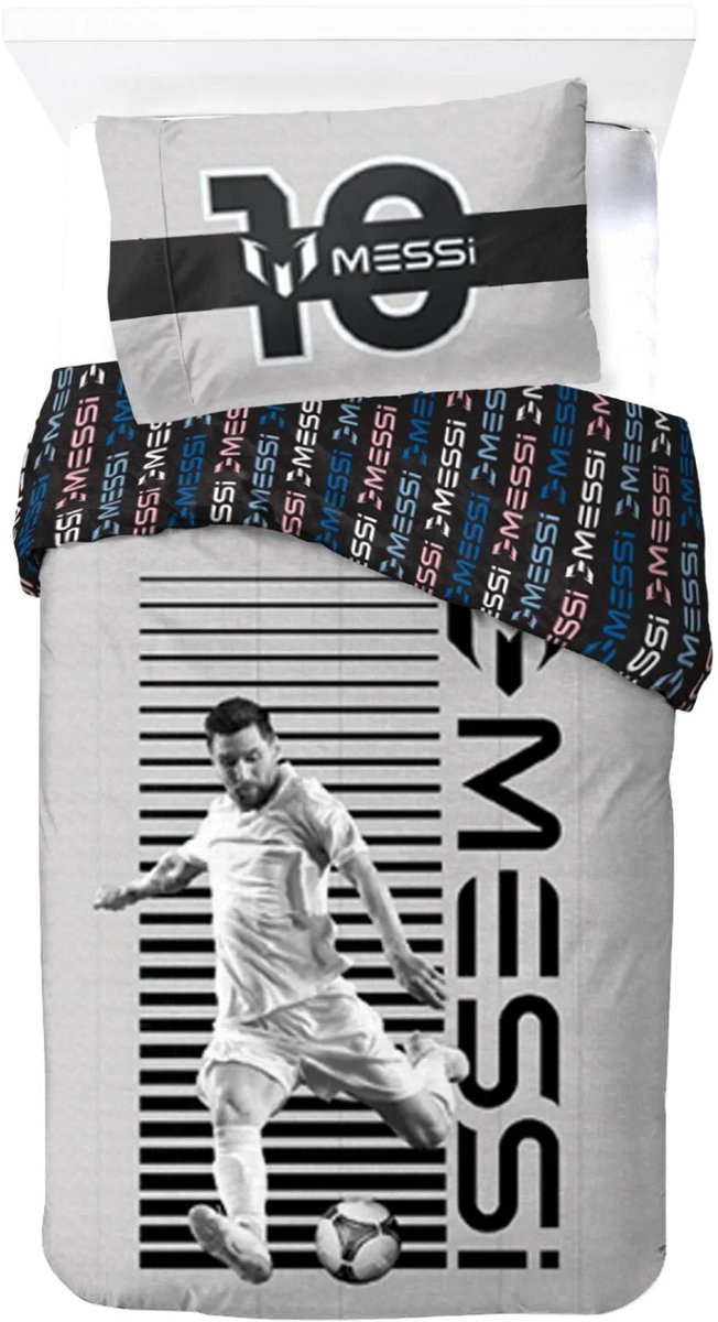 Jollity Custom Messi Dekbedovertrek voor kinderen - 140 x 200 cm - Voetbal