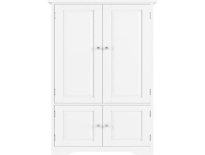 Armoire de rangement - Vintage - 4 portes - Bois - 58x31 5x123cm - Blanc mat