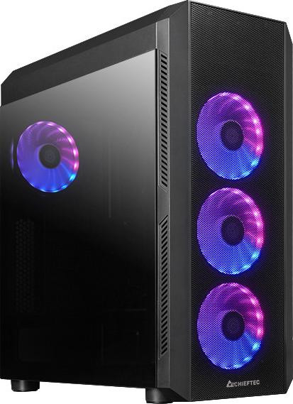Chieftec SCORPION 4 Gaming Tower PC Behuizing, Zwart, Gehard Glas, ATX, Micro ATX, Mini-ITX