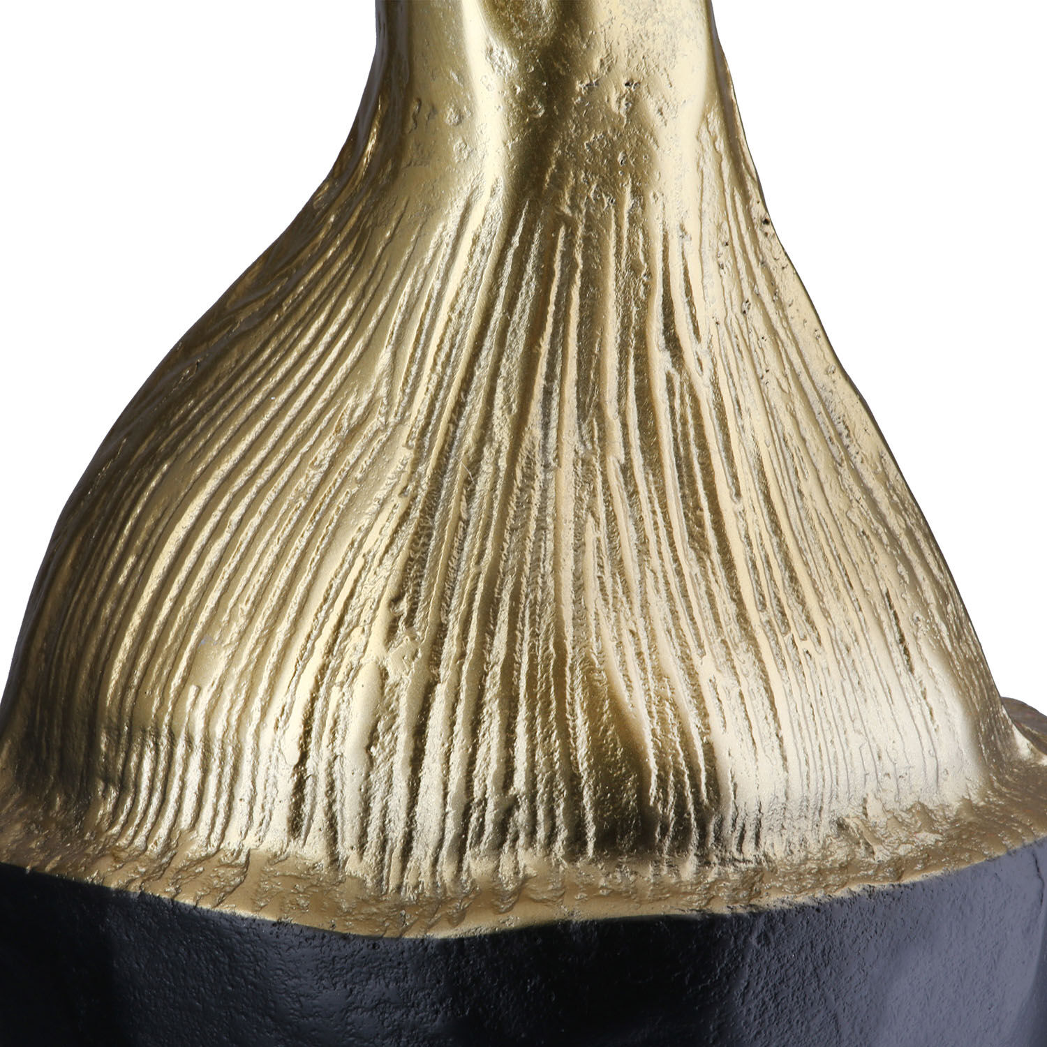 Tischvase GILDE "Vase Prero schlanz", gold (goldfarben, schwarz), B:18cm H:36cm T:18cm Ø:18cm, Aluminium, Vasen, Tischvase goldfarben, schwarz B/H/T: 18cm x 36cm x 18cm Ø 18cm