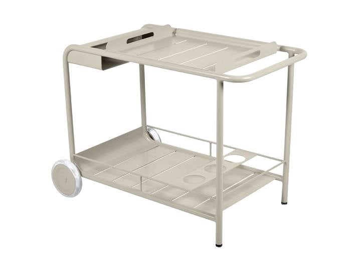 Beistelltisch/Rollende Bar, Aluminium, 49×67 cm, Wetterbeständig, Modern, Fermob LUXEMBOURG