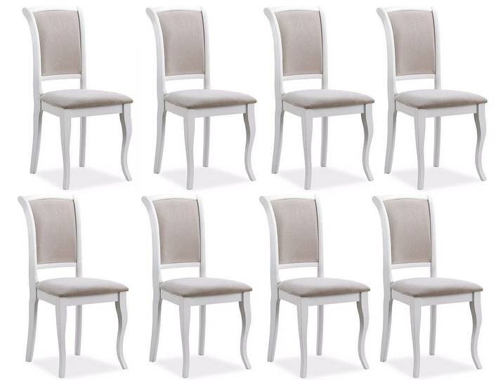 Feldmann-Wohnen Esszimmerstuhl Olivia (8 St), 8er Set weiß / beige