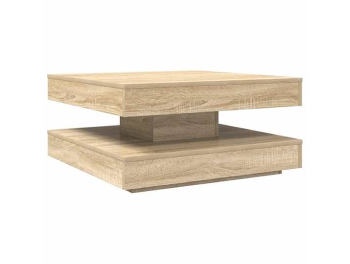 Wohnzimmertisch Couchtisch 360-Grad Drehbar Sonoma-Eiche 70x70x34,5 cm