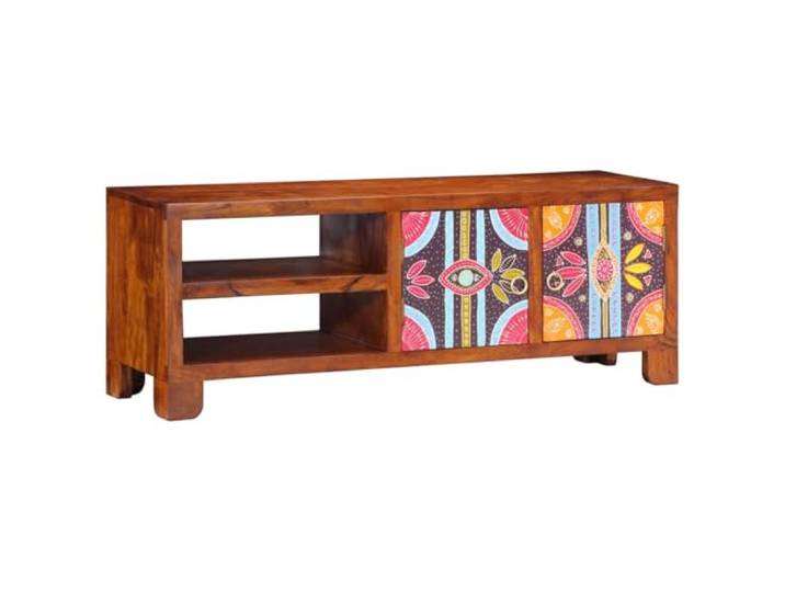 GPUTYGHN TV-Schrank Mehrfarbig 110x30x40 cm Massivholz Akazie Handbemaltes Design, Stauraum für Medien, Pflegeleicht, Wohnzimmer oder Schlafzimmer