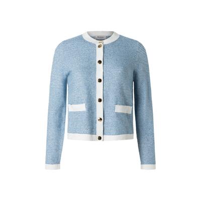 Strickjacke MAERZ MUENCHEN "Maerz Muenchen 276601 Strickjacke Damen Bekleidung", Damen, Gr. 46, blau, 75% Baumwolle, 25% Polyamid, Strickjacken Strickjacke