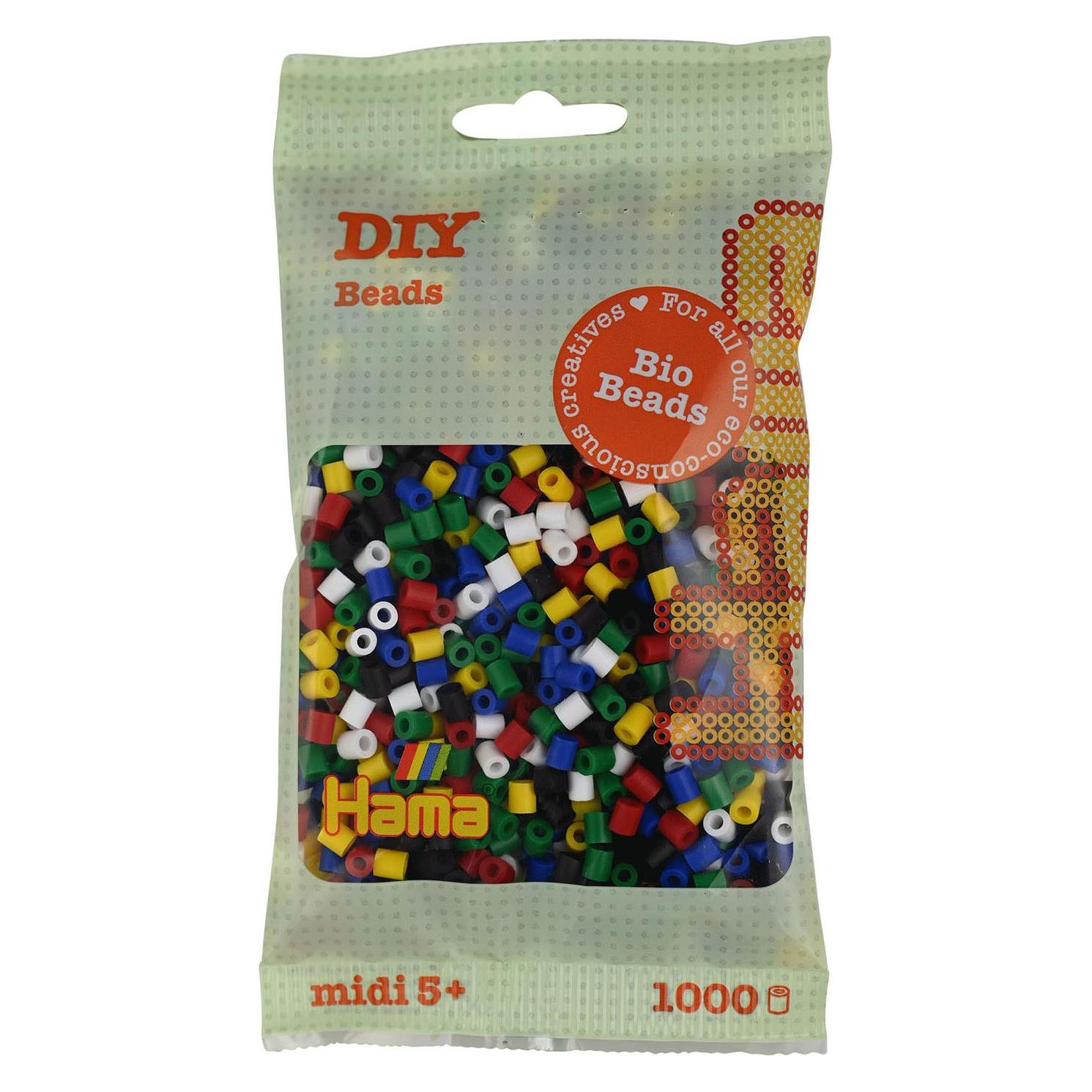 Hama Bio- Bügelperlen - Helle Farbmischung (198), 1000 Stück. (371398)