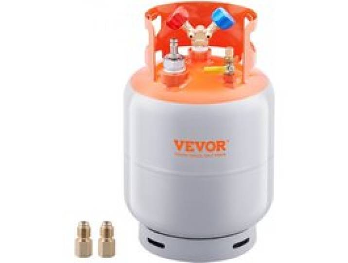 VEVOR Réservoir de récupération de réfrigérant avec interrupteur à flotteur – Réservoir de récupération AC d'une capacité de 13,6 kg avec adaptateur, réservoir de récupération réutilisable CVC pou