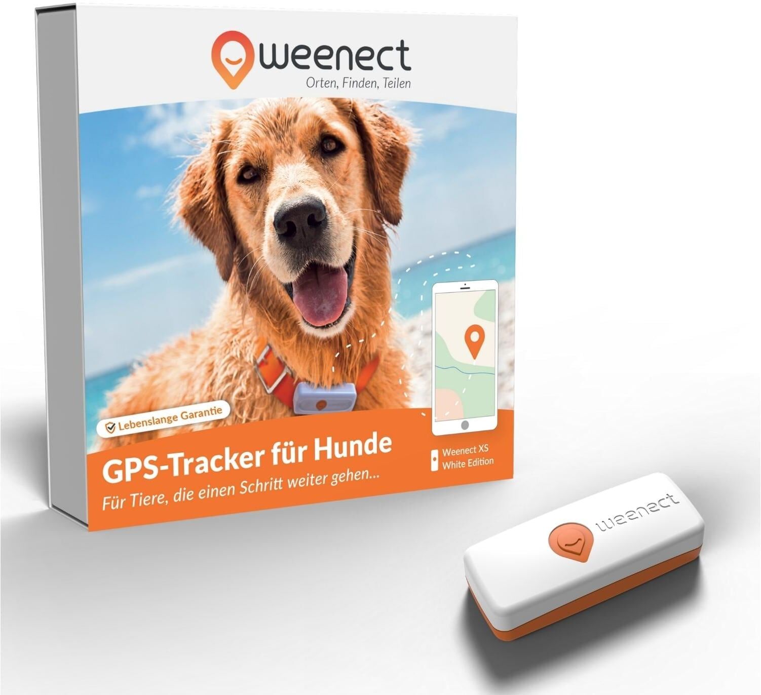 GPS-Tracker "Weenect XS für Hunde Weiss", weiss (weiß), B:6,05cm H:2,45cm T:1,5cm, GPS-Geräte, GPS-Tracker weiß Einheitsgröße