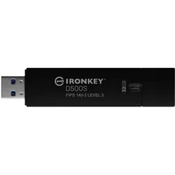 Kingston IronKey D500S (32 GB, USB-A), USB Stick, Schwarz