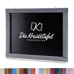Die Kreidetafel Manufaktur Kreidetafel mit Holzrahmen / Grau 150x60cm