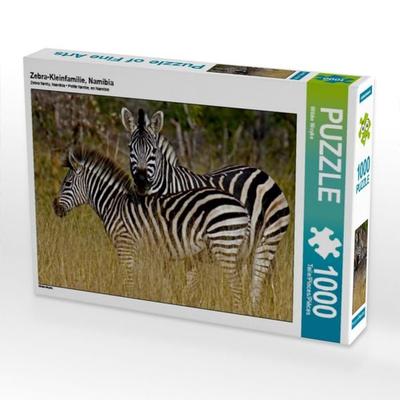 CALVENDO Puzzle Zebra-Kleinfamilie, Namibia | 1000 Teile Lege-Größe 64x48cm Foto-Puzzle für glückliche Stunden