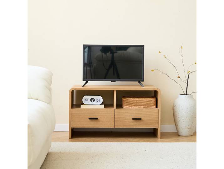 Meuble tv en bois avec 2 tiroirs