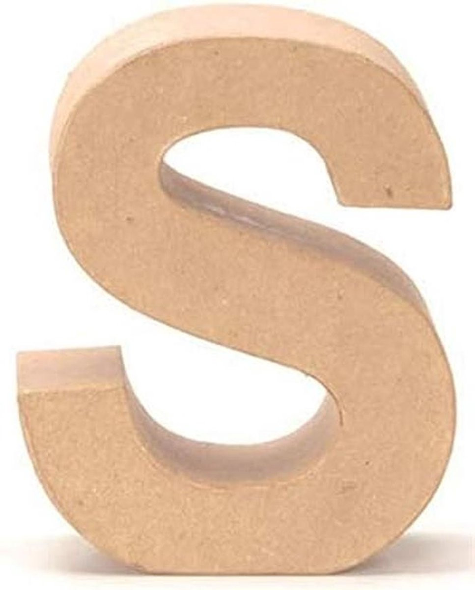 Kartonnen Letter S - Wit - Papier-maché Decoratie - 175 x 55 cm