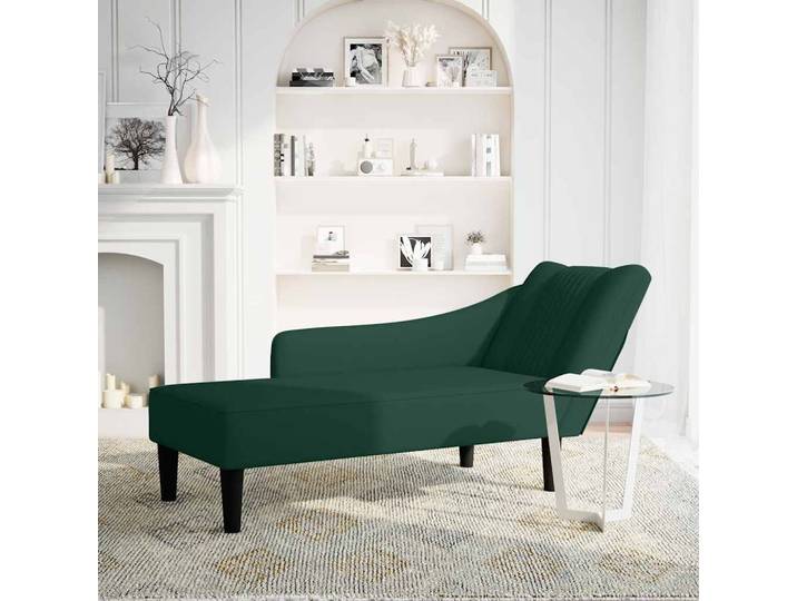 vidaXL Chaiselongue mit Rechter Armlehne Dunkelgrün Samt