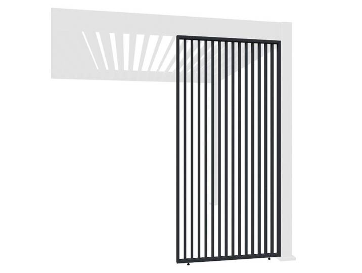 Weide vertikale Lamellenwand Sichtschutz für Pergola Aluminium Anthrazit