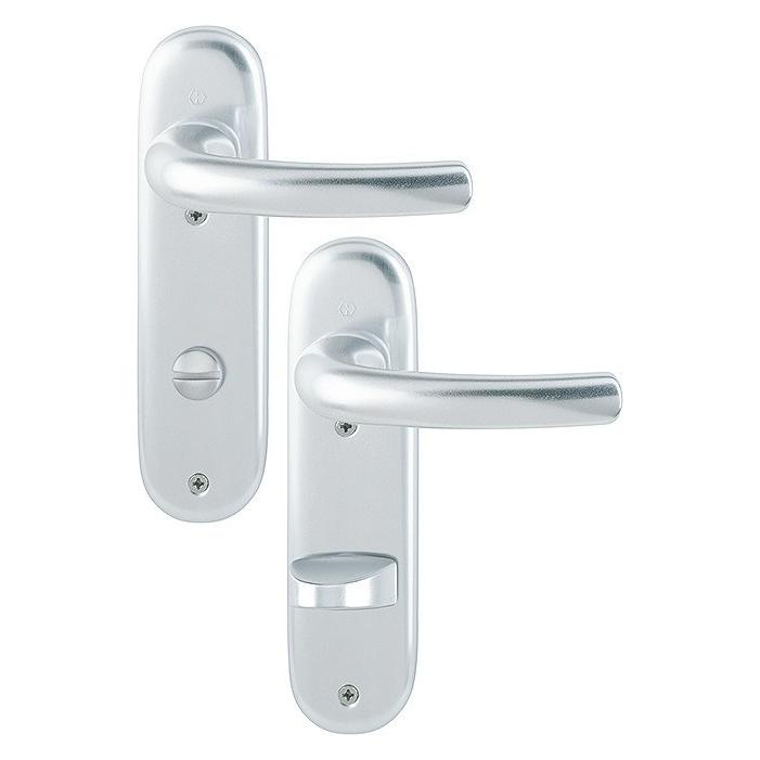 Hoppe Kurzschildgarnitur Tôkyô 1710/273KP Aluminium F1 SK/OL abgerundet Drückergarnitur (2805401)