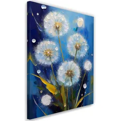 WANDBILD gebläse blumen gemalt blau